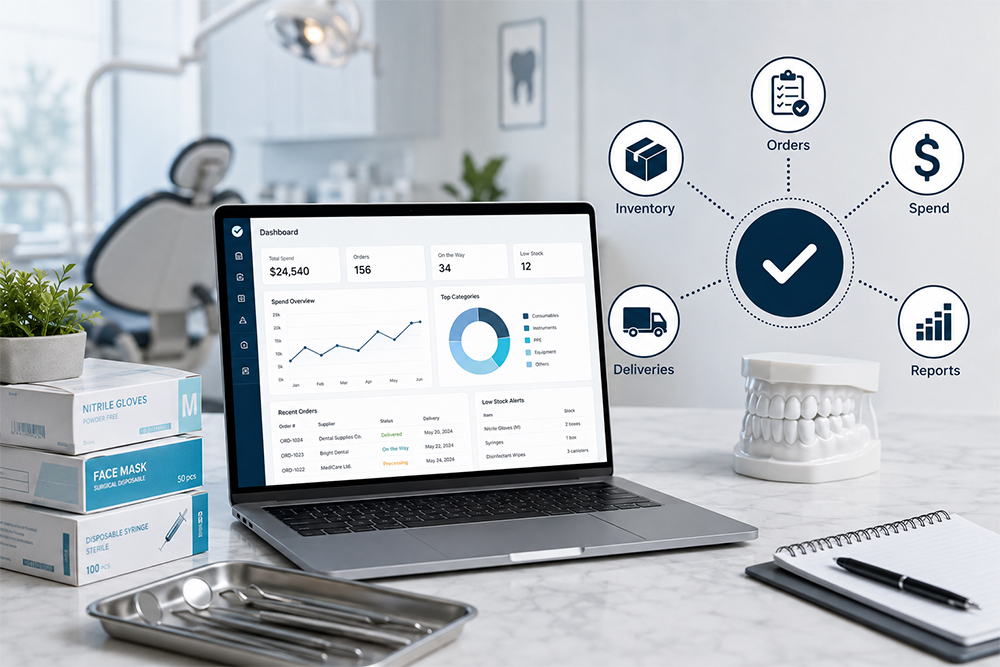 A single, shared view of dental procurement replacing scattered information